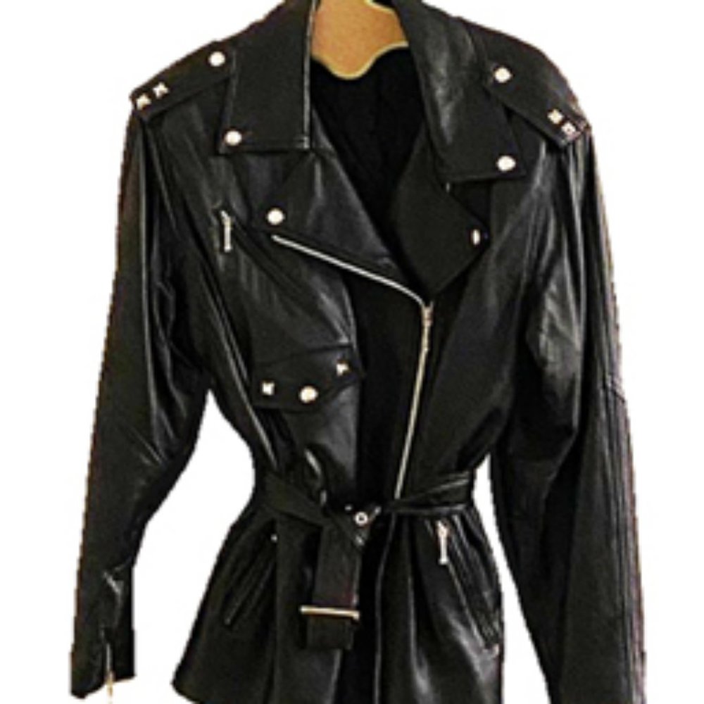 Black Vintage Leather Jscket made in Canada from Clifford MIchael Size L